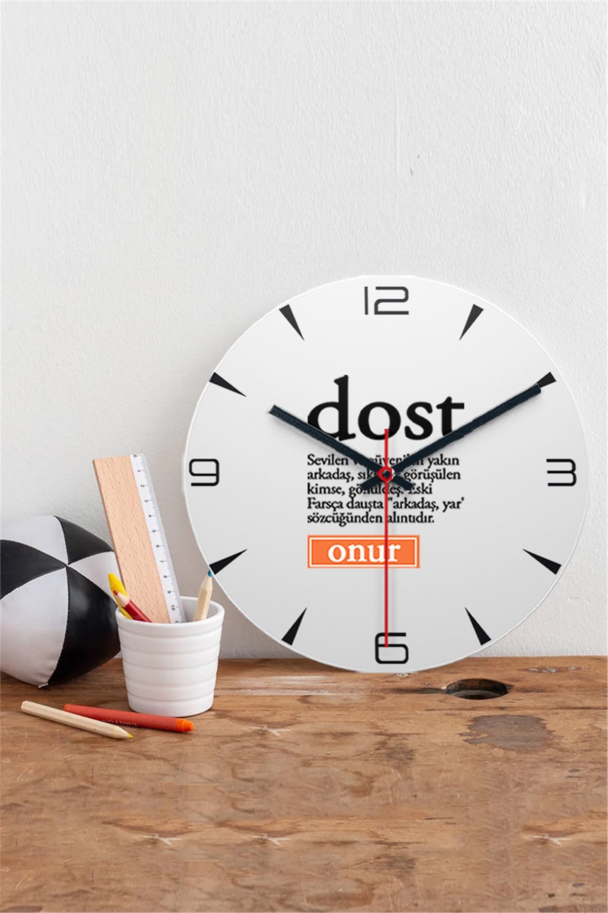 Dost Kelime Anlamı Ahşap Duvar Saati