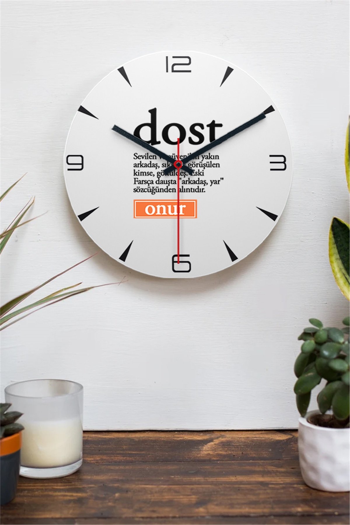 Dost Kelime Anlamı Ahşap Duvar Saati