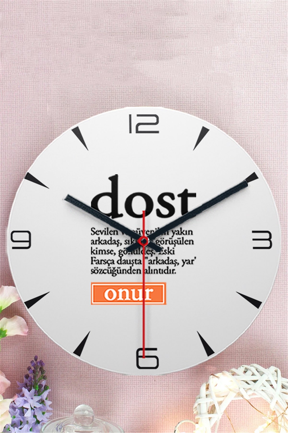 Dost Kelime Anlamı Ahşap Duvar Saati