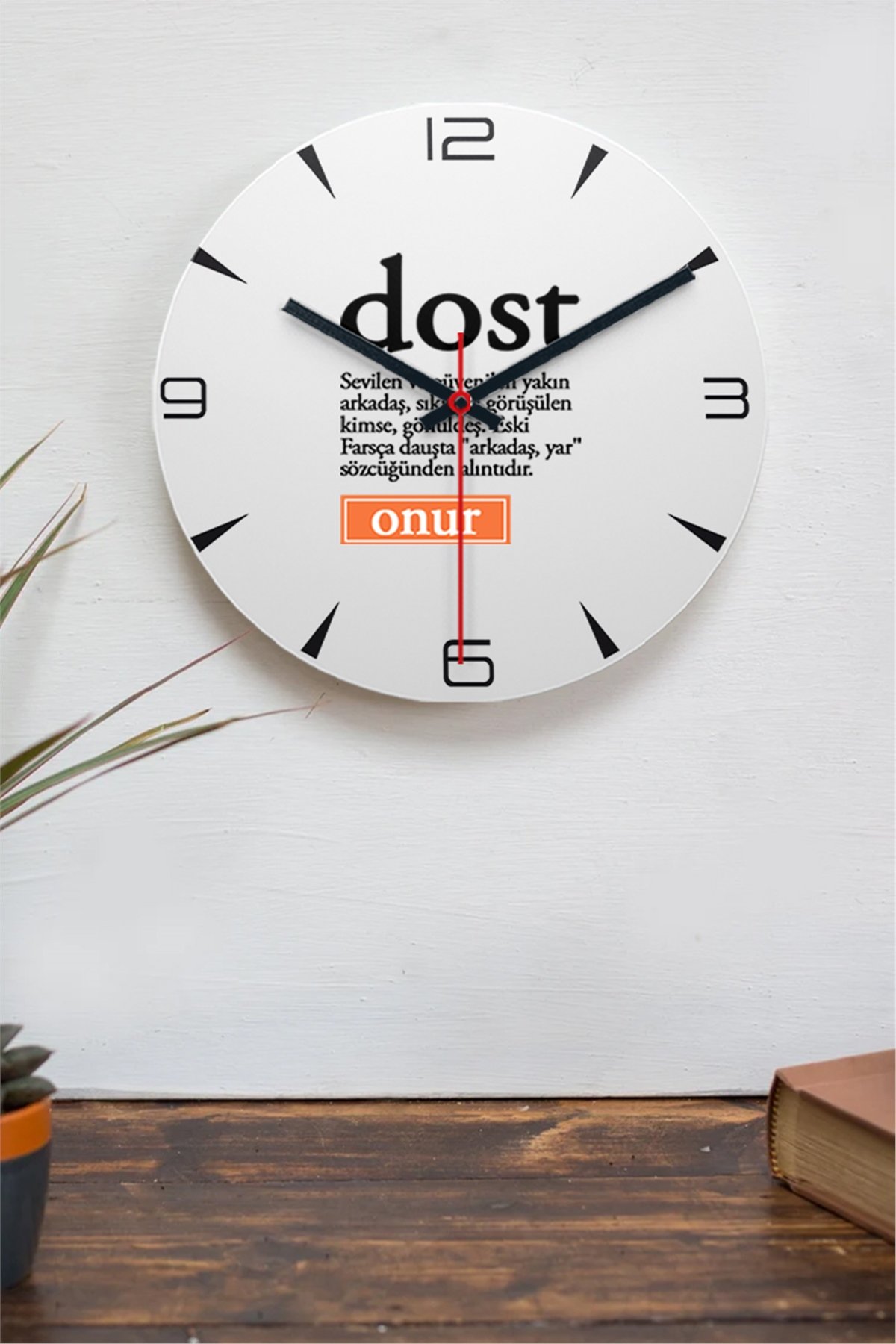 Dost Kelime Anlamı Ahşap Duvar Saati