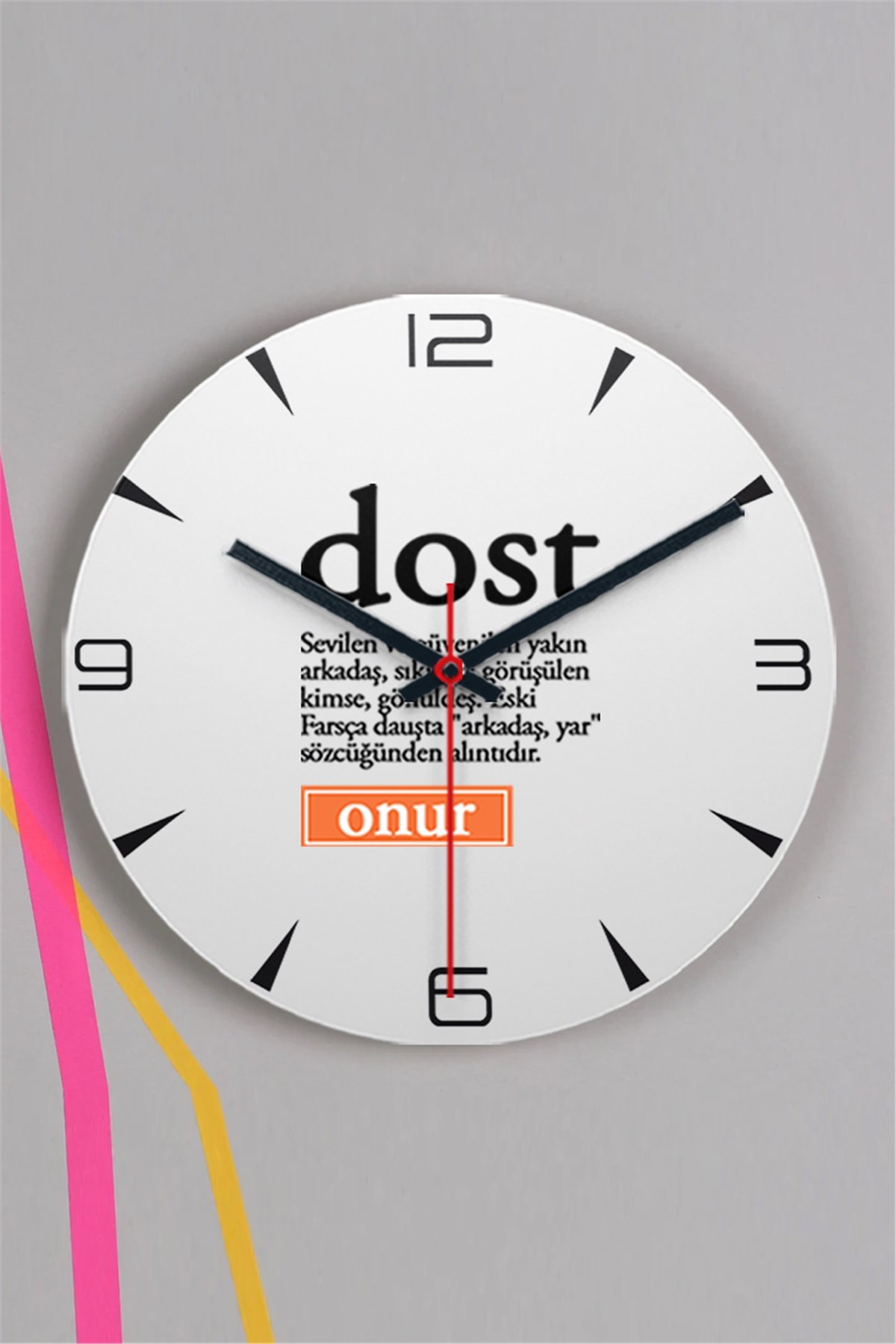 Dost Kelime Anlamı Ahşap Duvar Saati