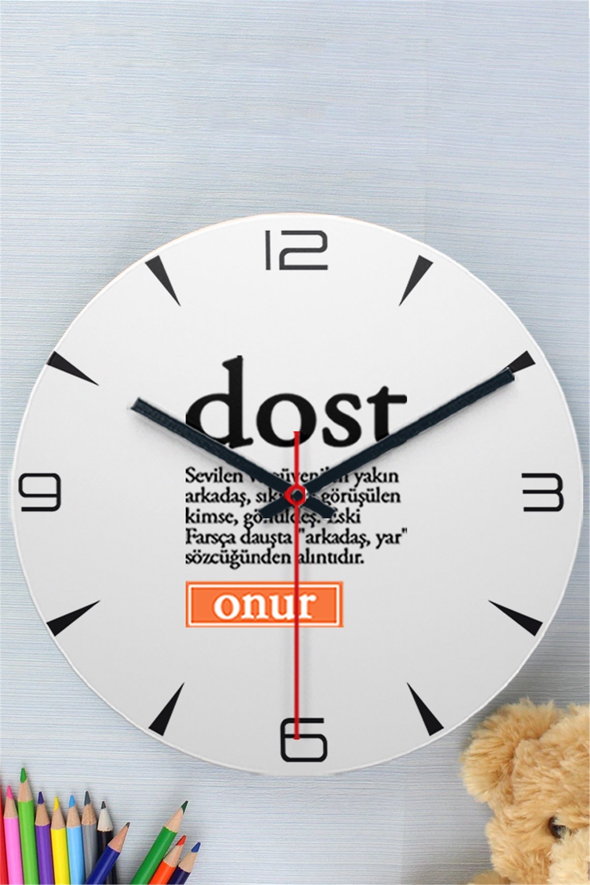 Dost Kelime Anlamı Ahşap Duvar Saati