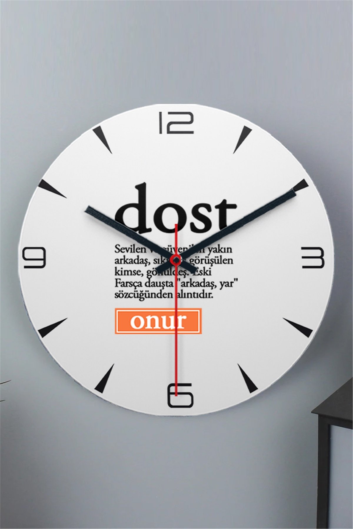 Dost Kelime Anlamı Ahşap Duvar Saati