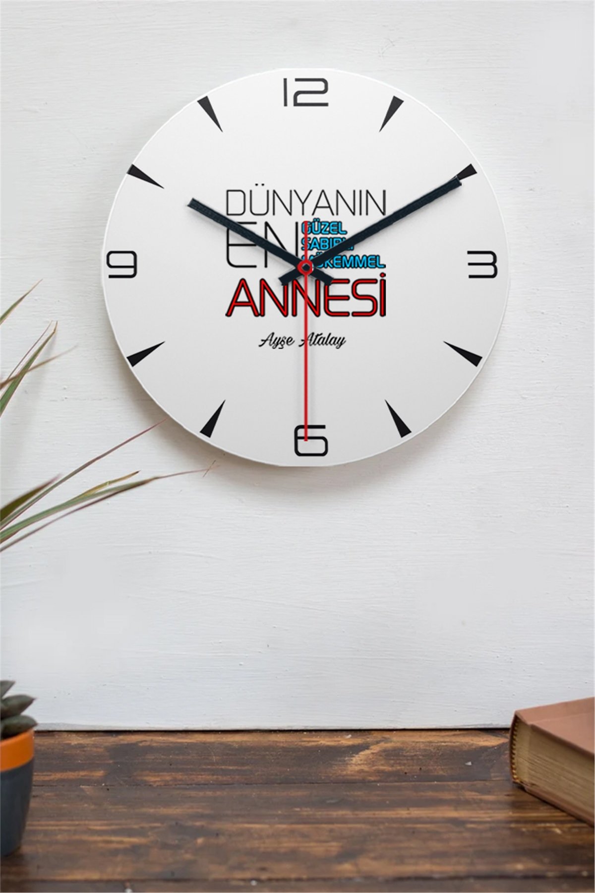 Dünyanın En İyi Annesi Ahşap Duvar Saati
