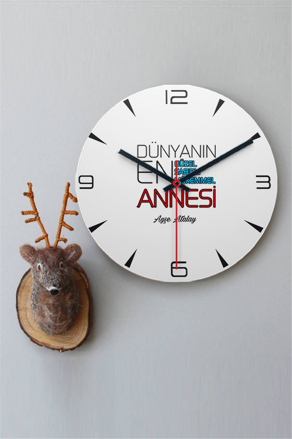 Dünyanın En İyi Annesi Ahşap Duvar Saati
