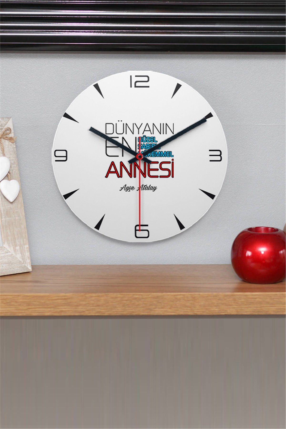 Dünyanın En İyi Annesi Ahşap Duvar Saati