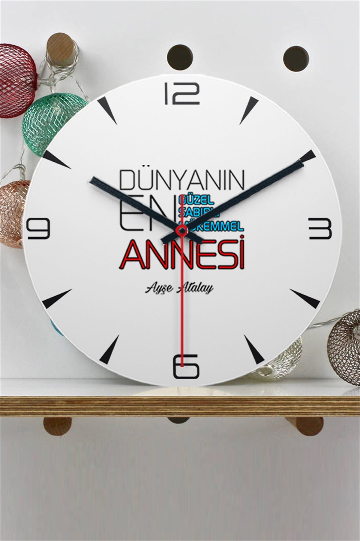 Dünyanın En İyi Annesi Ahşap Duvar Saati