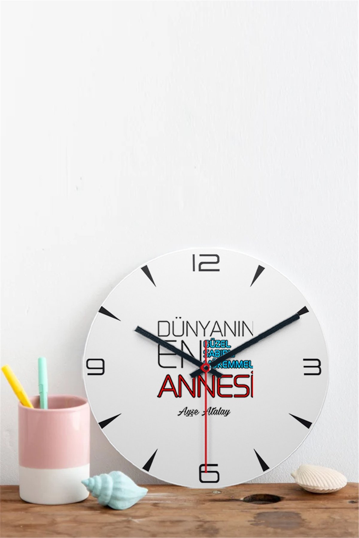 Dünyanın En İyi Annesi Ahşap Duvar Saati