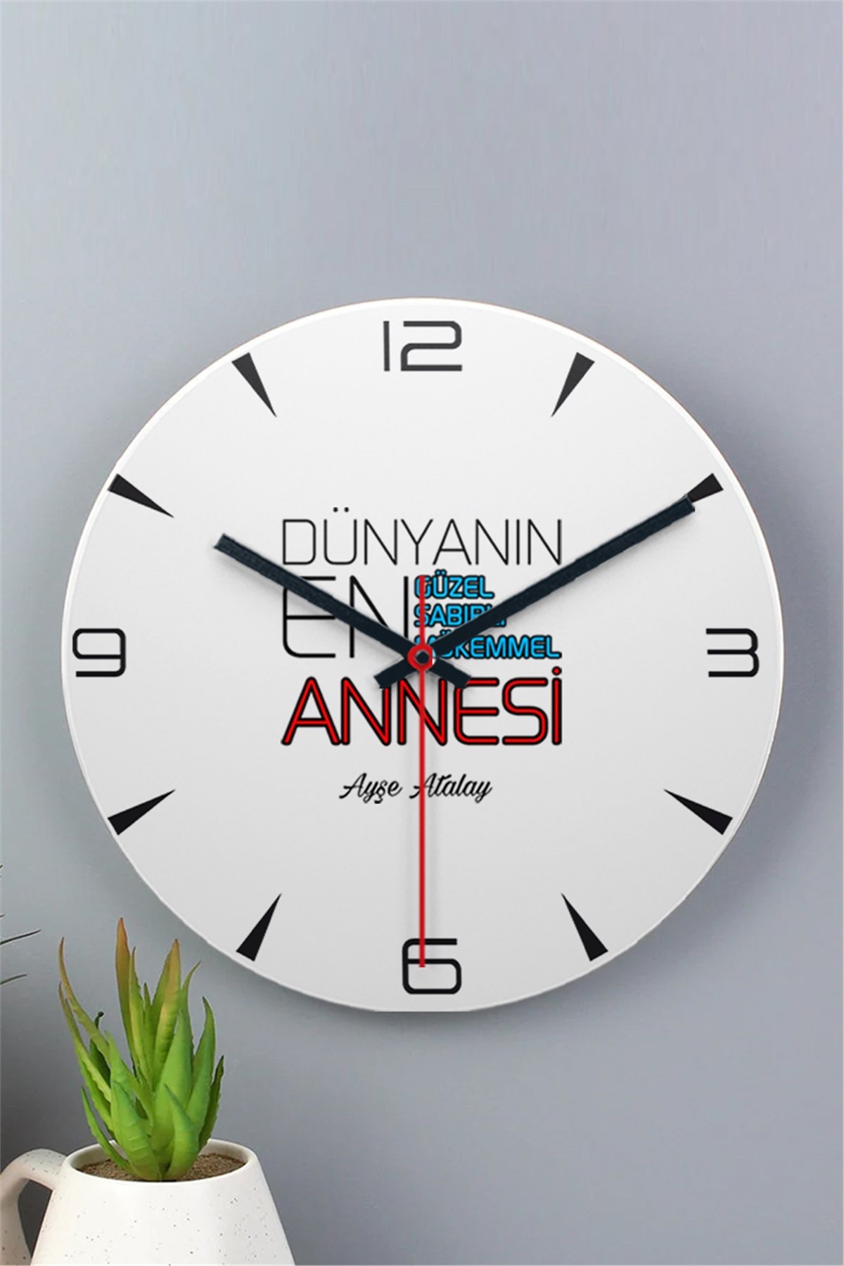 Dünyanın En İyi Annesi Ahşap Duvar Saati