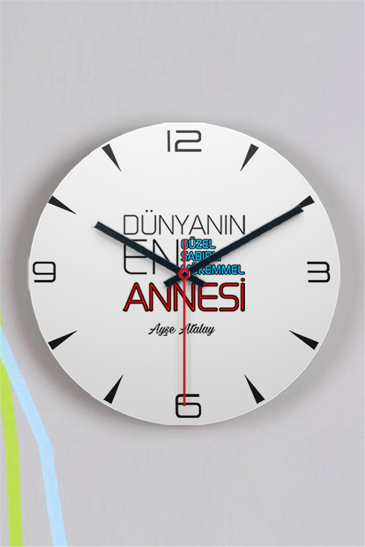 Dünyanın En İyi Annesi Ahşap Duvar Saati