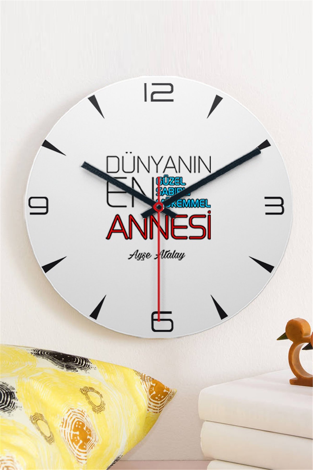 Dünyanın En İyi Annesi Ahşap Duvar Saati