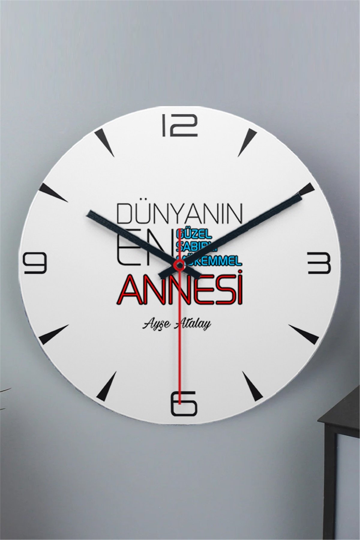 Dünyanın En İyi Annesi Ahşap Duvar Saati
