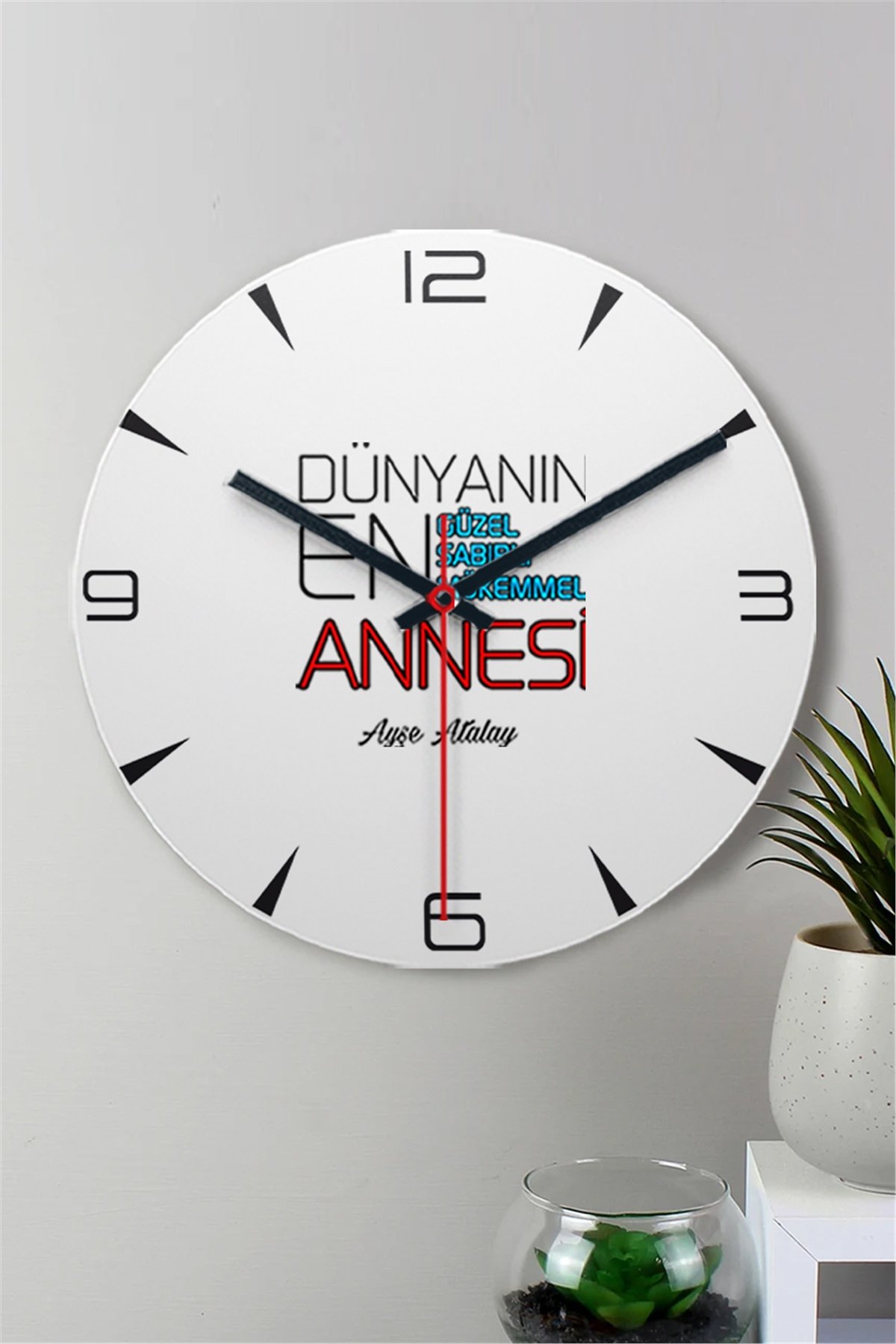 Dünyanın En İyi Annesi Ahşap Duvar Saati