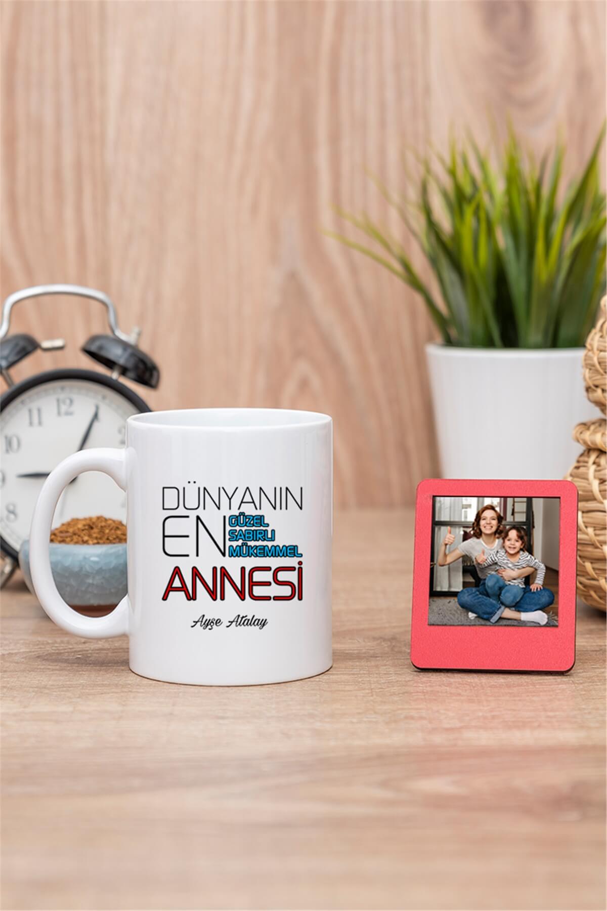 Dünyanın En İyi Annesi Beyaz Kupa Bardak ve Mini Çerçeve