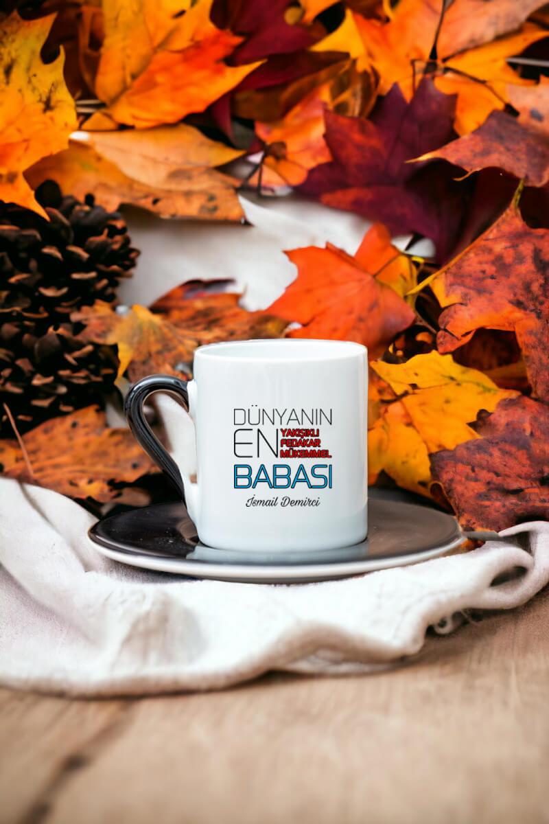 Dünyanın En İyi Babası Renkli Türk Kahvesi Fincanı