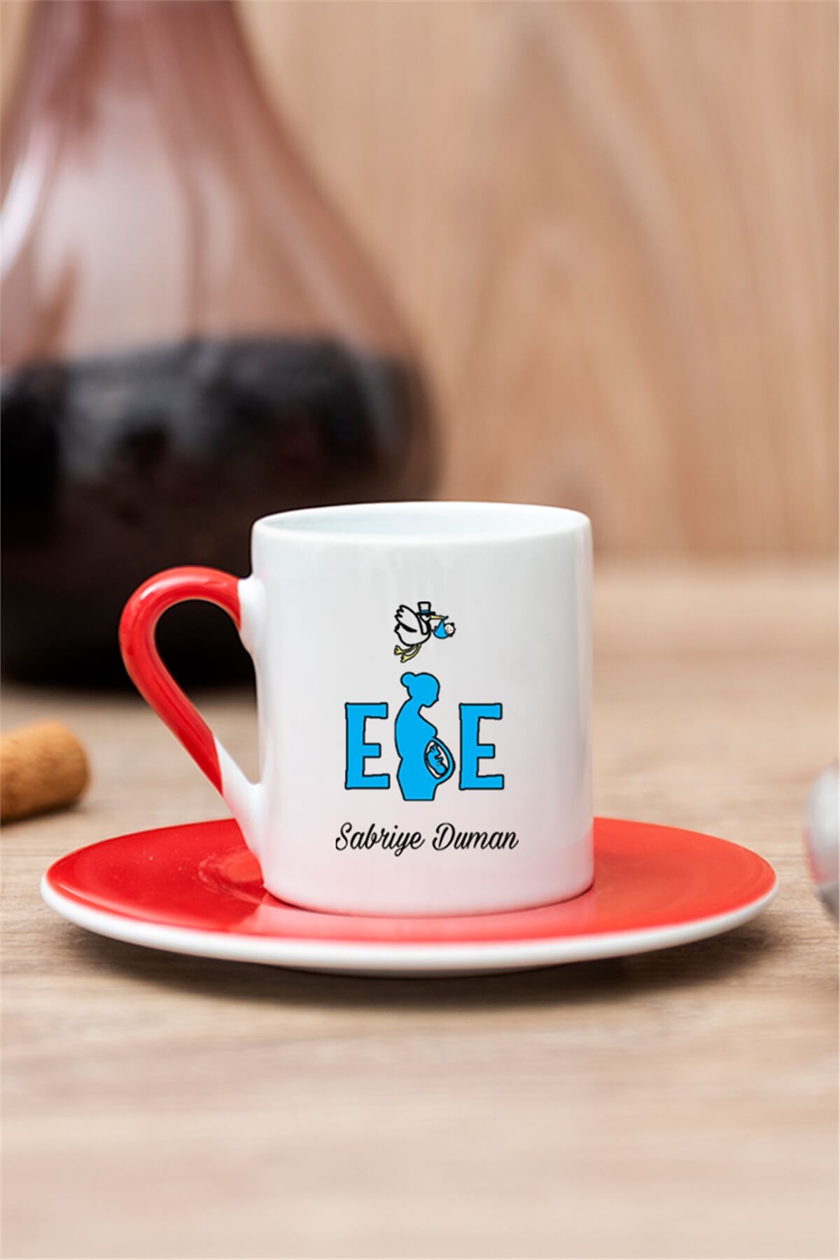 Ebe Renkli Türk Kahvesi Fincanı