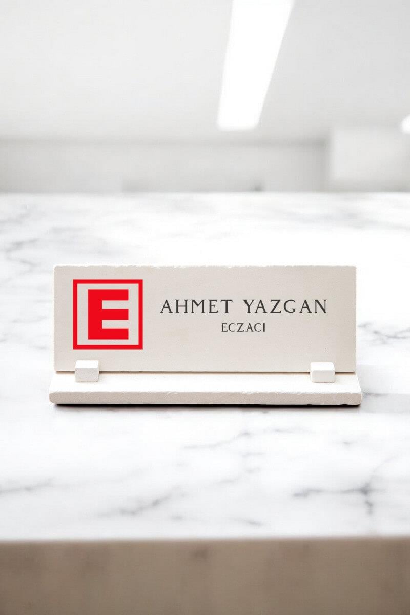 Eczane Açılışına Hediye Eczacı Taş Masa İsimliği