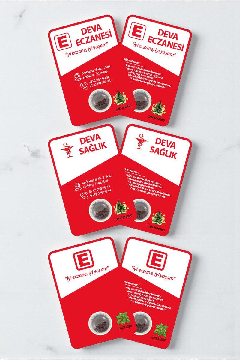 Eczanelere Özel Tohumlu Tanıtım Kartı 12 cm x 8 cm TTK-004