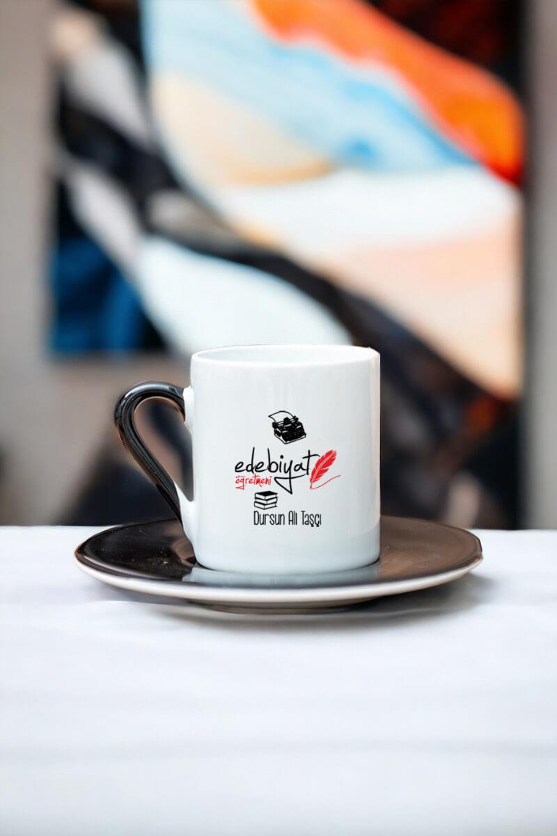 Edebiyat Öğretmeni Renkli Türk Kahvesi Fincanı