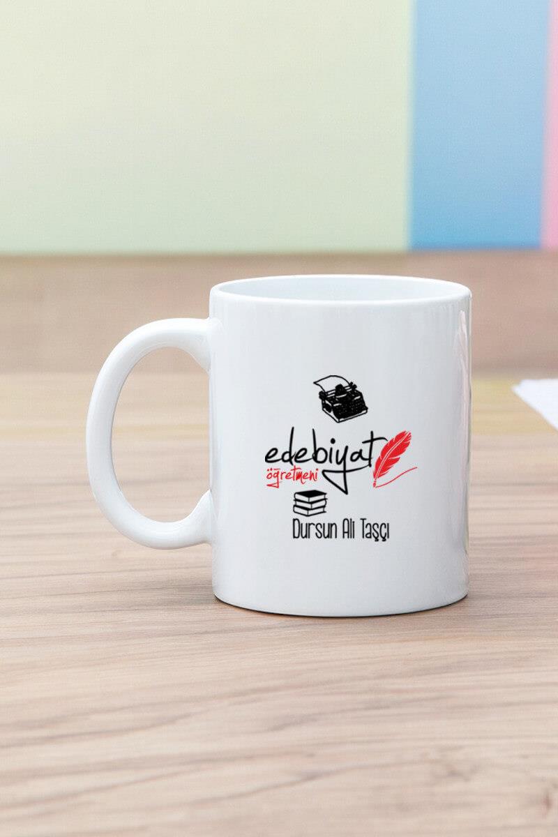 Edebiyat Öğretmenine Hediye Beyaz Kupa Bardak