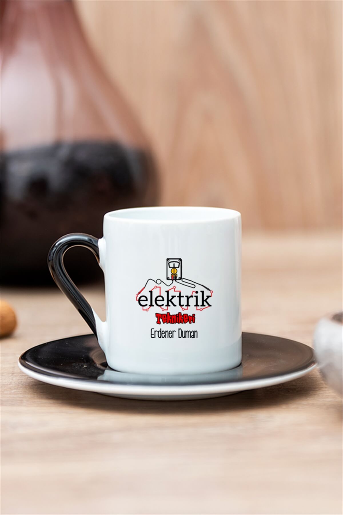 Elektrik Teknikeri Renkli Türk Kahvesi Fincanı