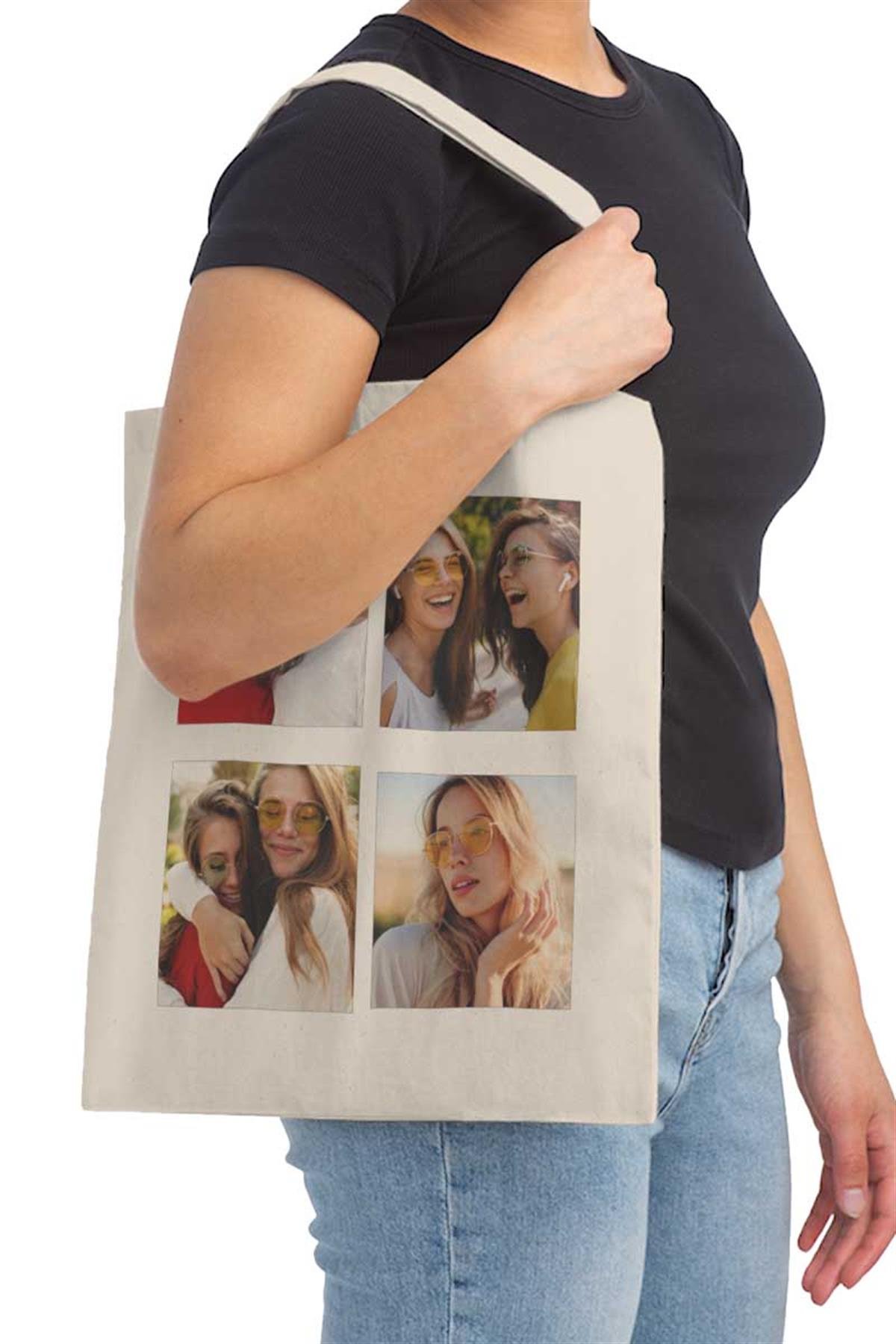 En Yakın Kız Arkadaşa Hediye Fotoğraf Baskılı Bez Çanta