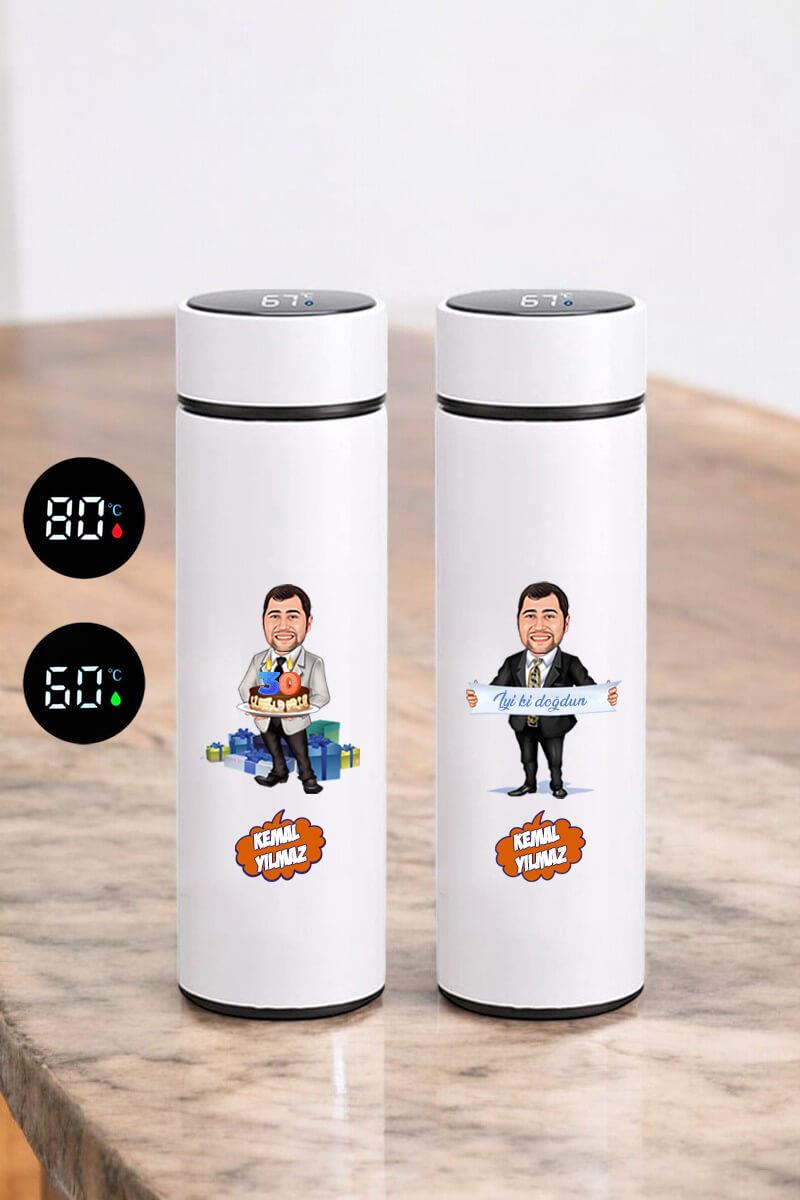 Erkeğe Doğum Günü Hediyesi Karikatürlü Termos Bardak