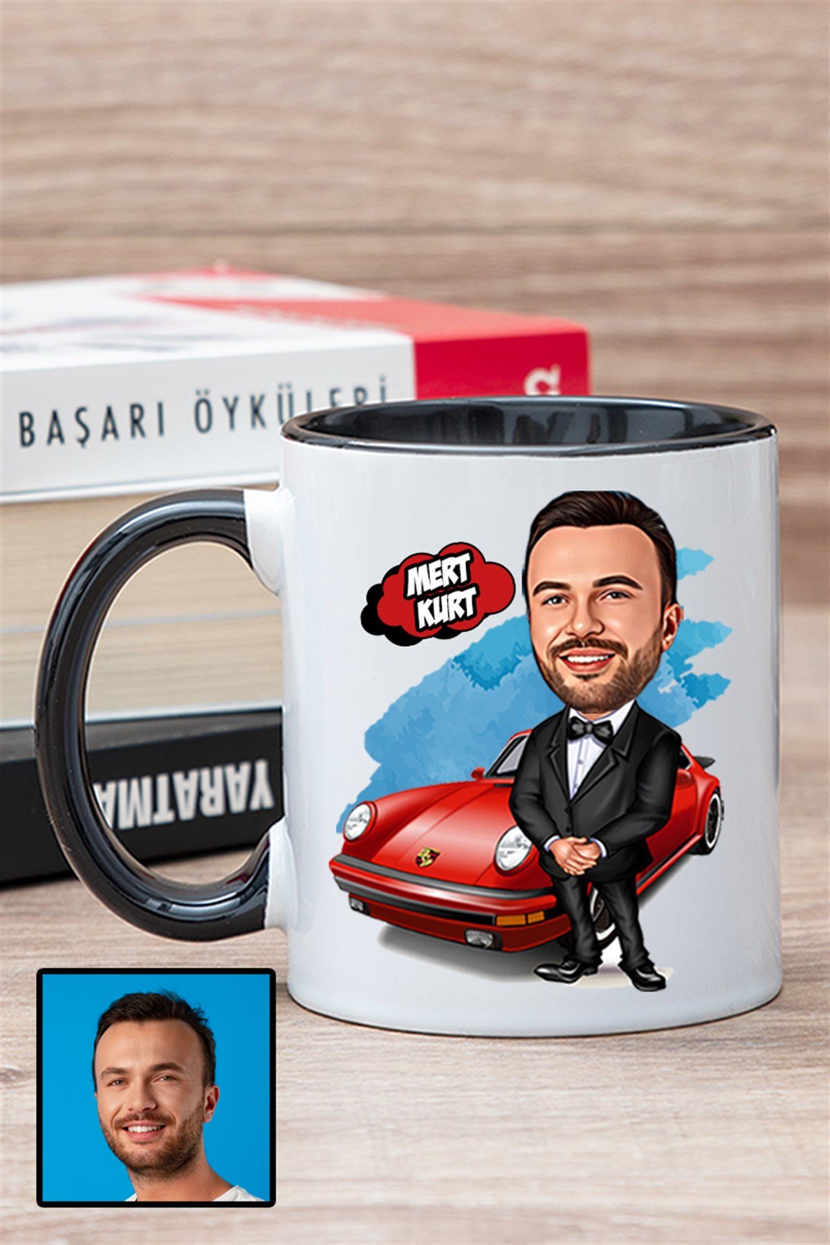 Erkeğe Hediye Kişiye Özel Karikatürlü Renkli Kupa Bardak