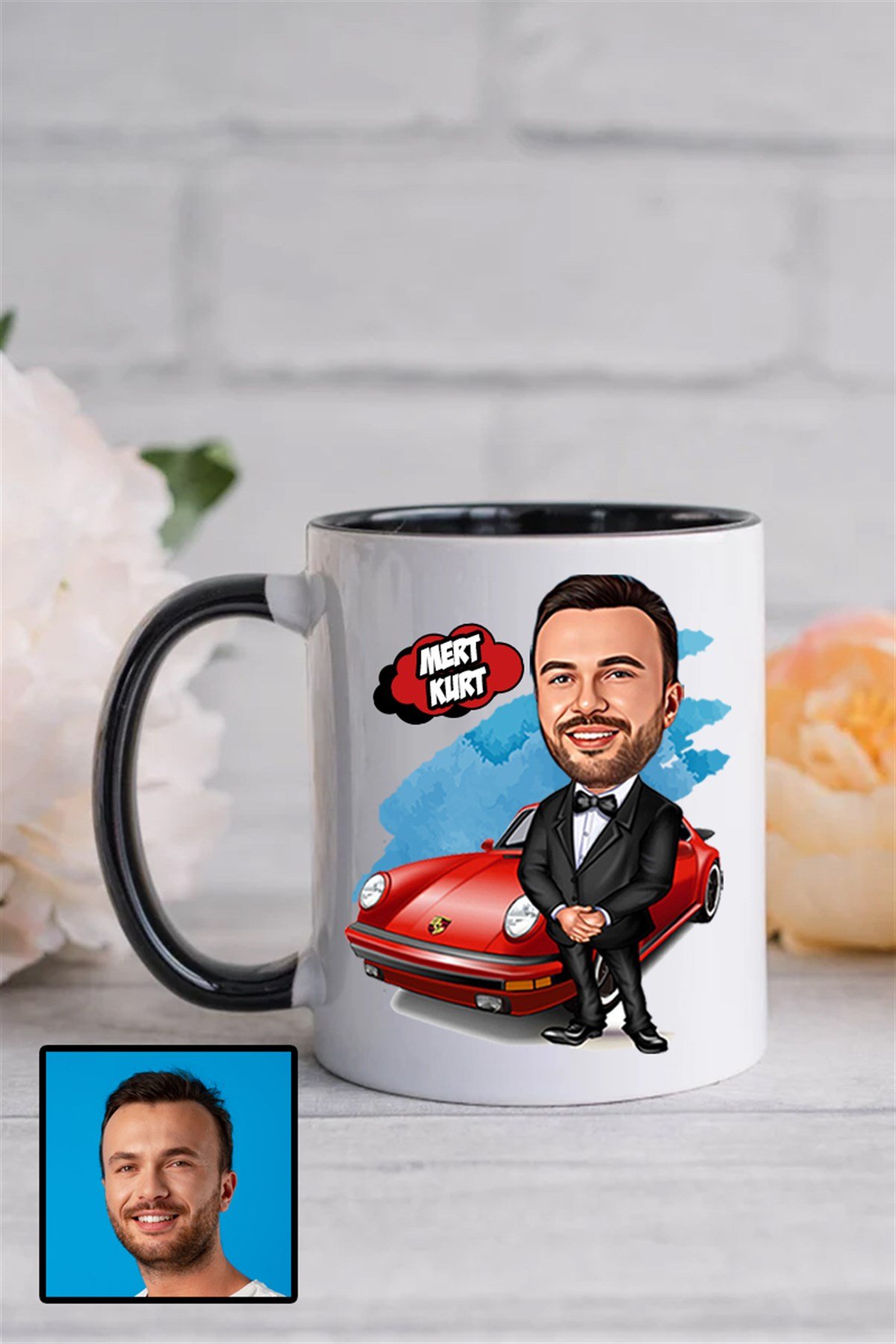 Erkeğe Hediye Kişiye Özel Karikatürlü Renkli Kupa Bardak