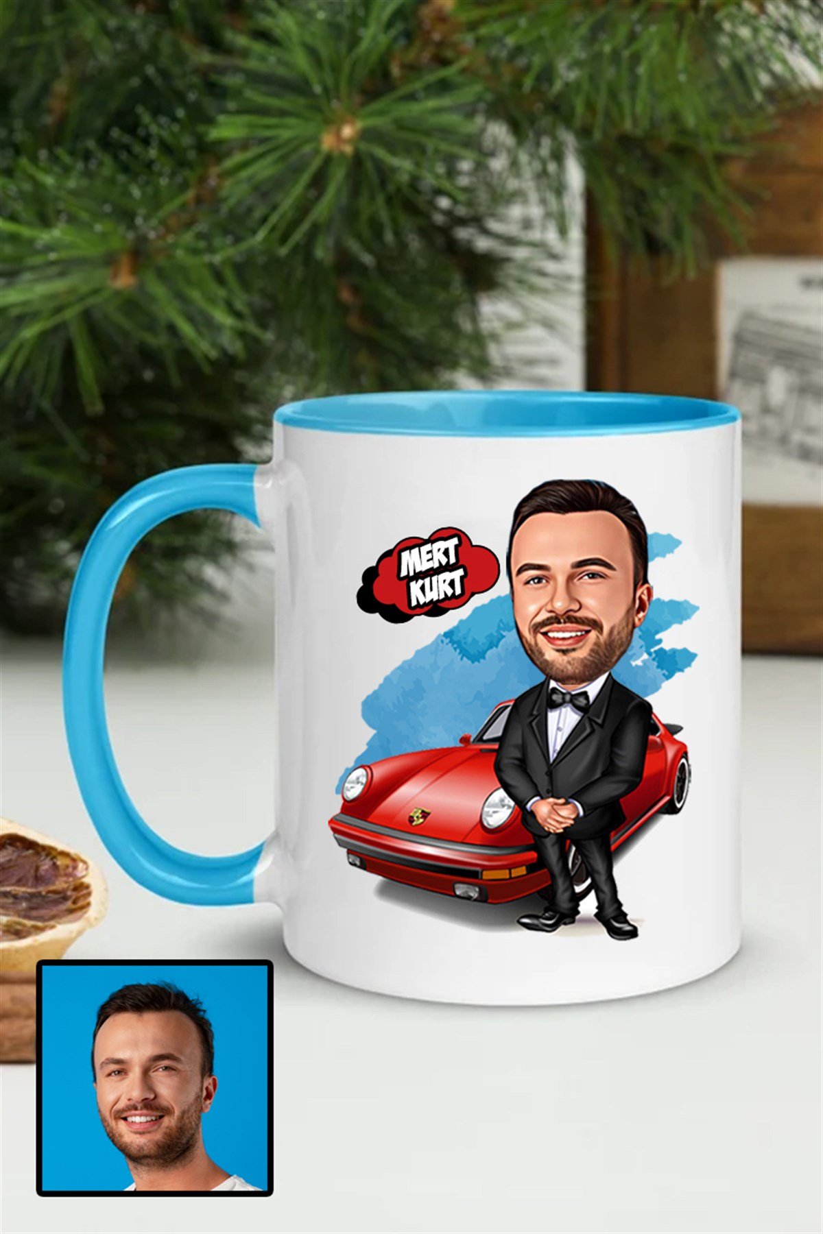 Erkeğe Hediye Kişiye Özel Karikatürlü Renkli Kupa Bardak