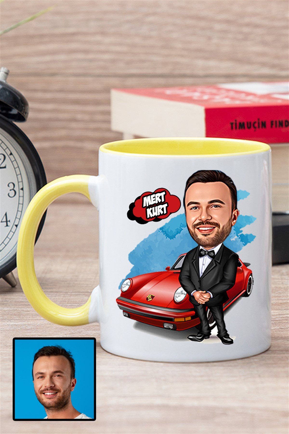 Erkeğe Hediye Kişiye Özel Karikatürlü Renkli Kupa Bardak