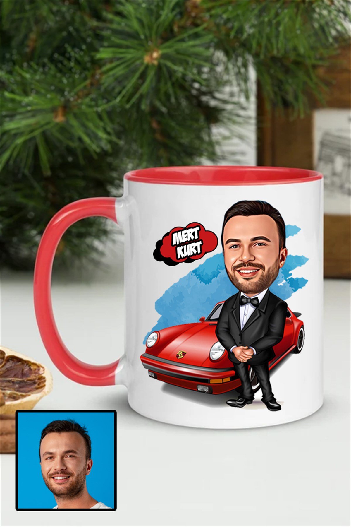 Erkeğe Hediye Kişiye Özel Karikatürlü Renkli Kupa Bardak