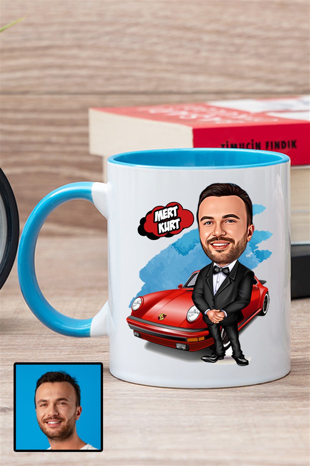 Erkeğe Hediye Kişiye Özel Karikatürlü Renkli Kupa Bardak