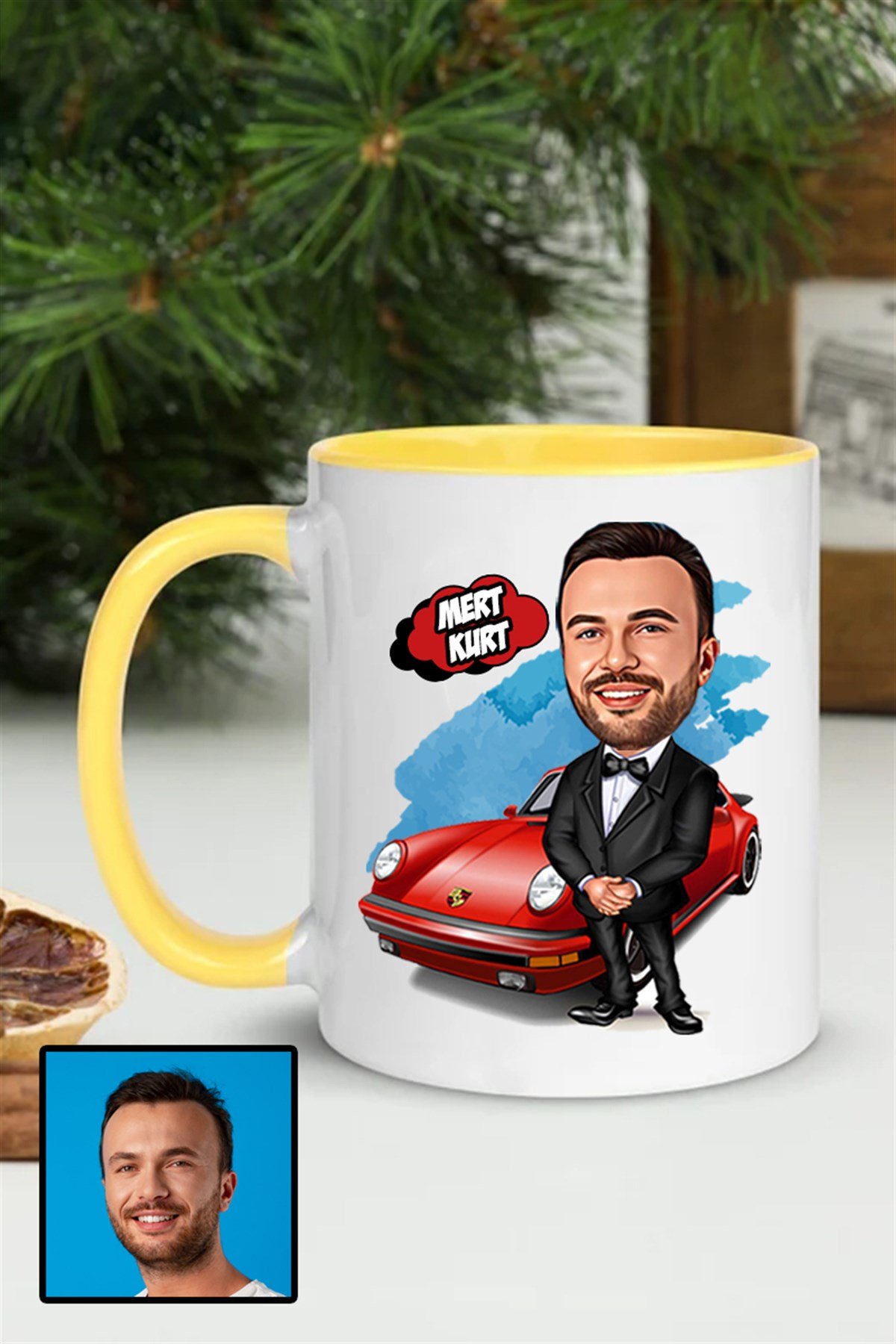 Erkeğe Hediye Kişiye Özel Karikatürlü Renkli Kupa Bardak