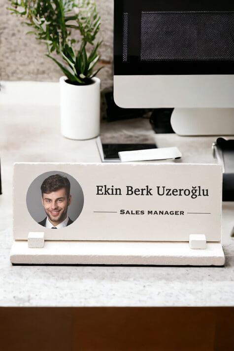 Erkeğe Ofis Hediyesi Fotoğraflı Masaüstü İsimlik