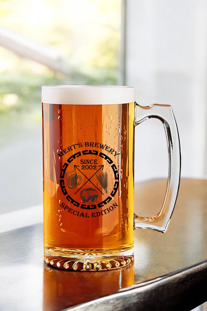 Erkek Sevgiliye Hediye Kişiye Özel Bira Bardağı