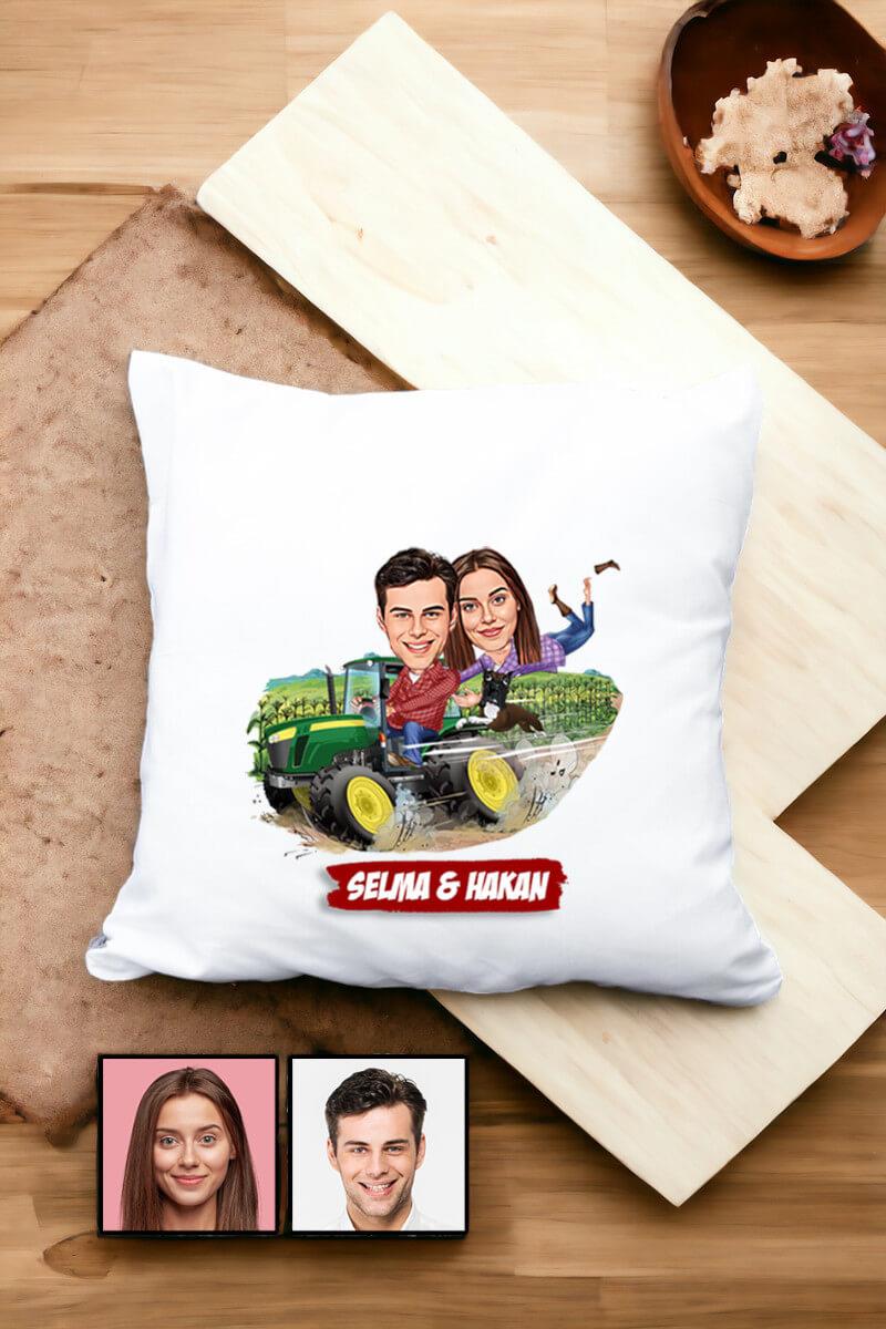 Erkek Sevgiliye Sürpriz Hediye Karikatürlü Yastık