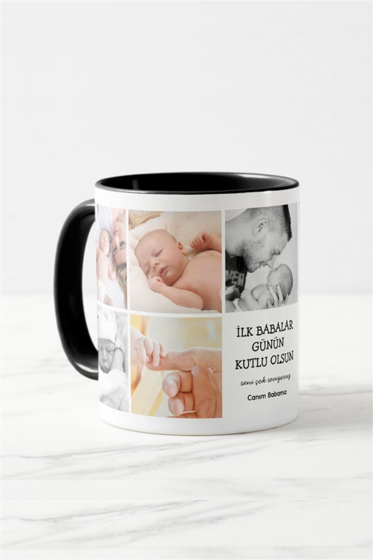 Eşe İlk Babalar Günü Hediyesi Fotoğraflı Renkli Kupa Bardak