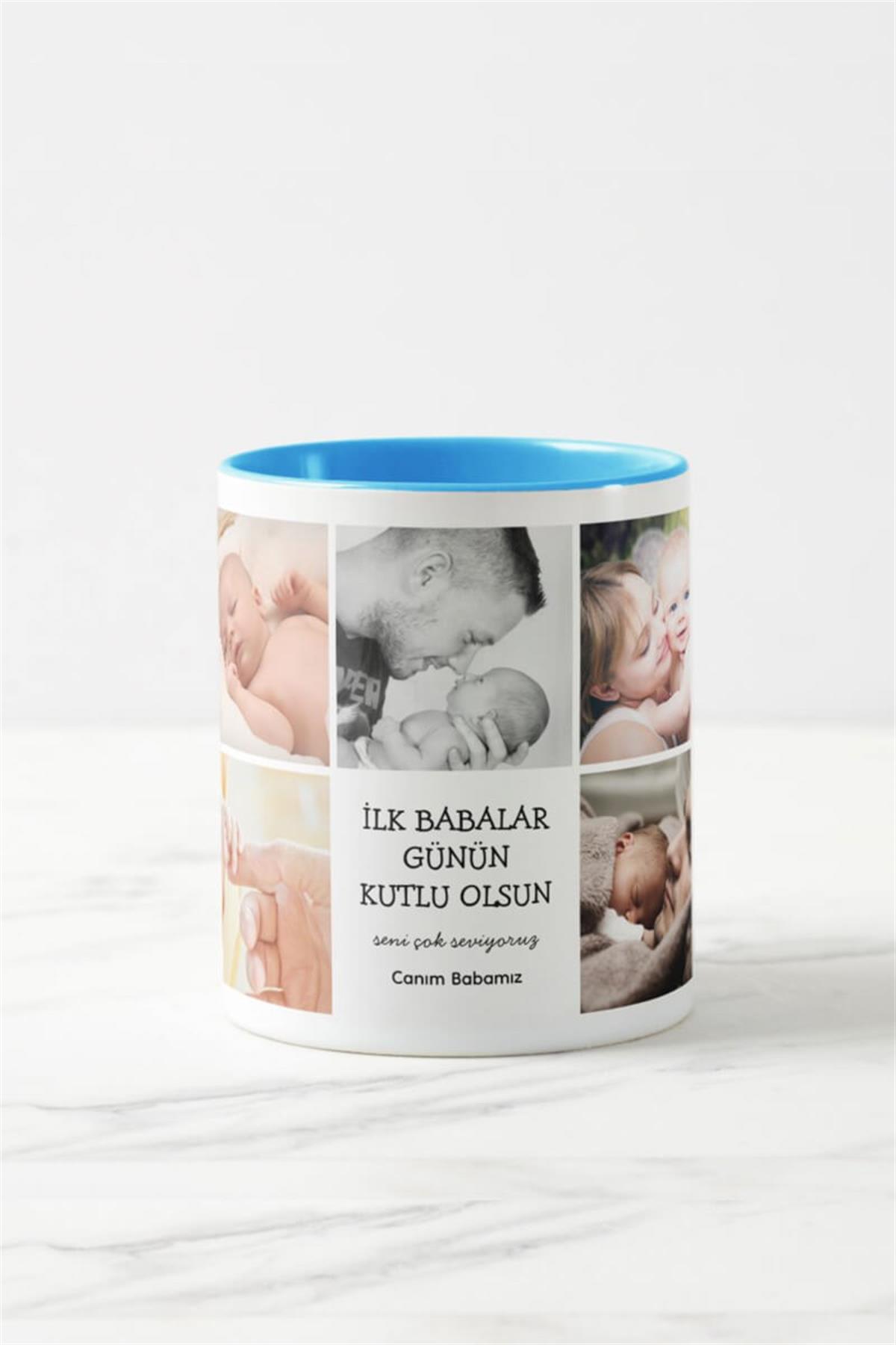 Eşe İlk Babalar Günü Hediyesi Fotoğraflı Renkli Kupa Bardak