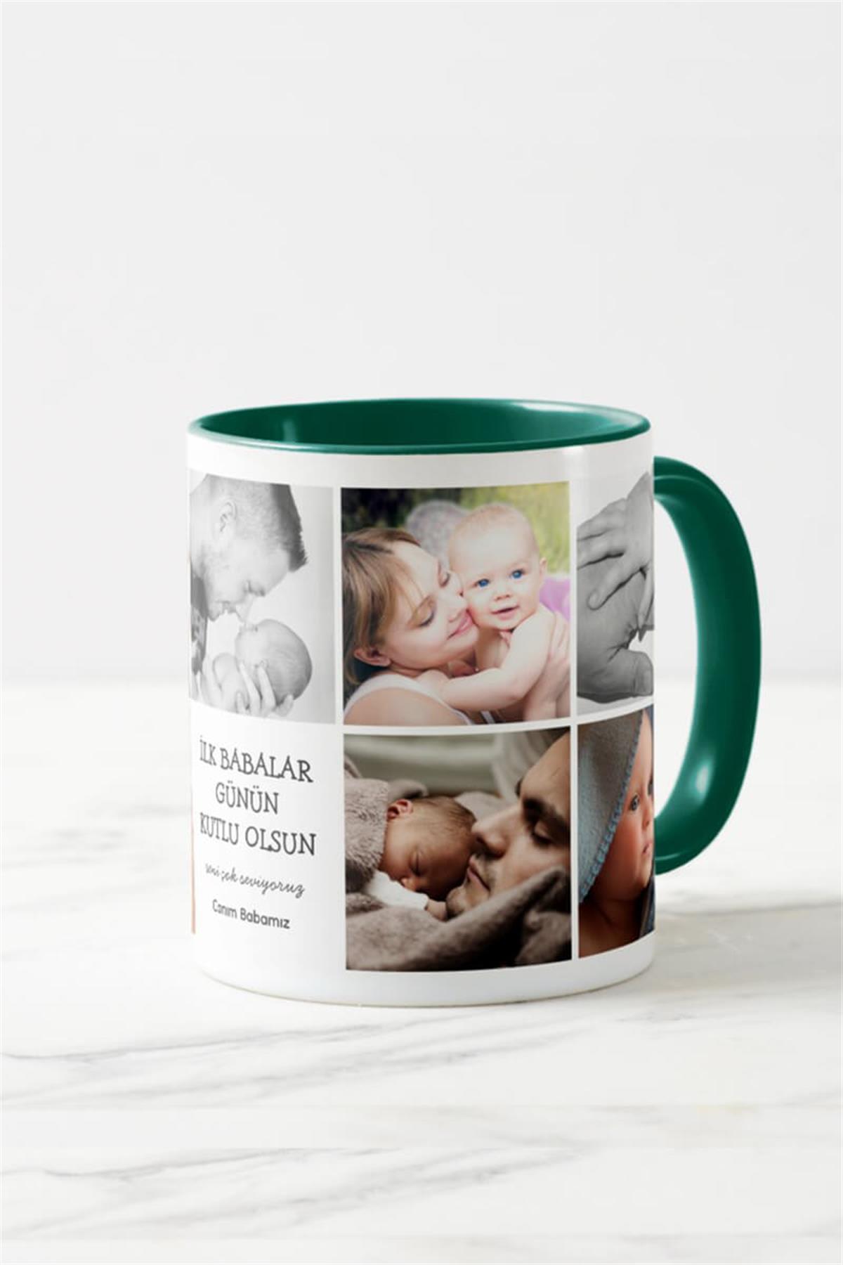 Eşe İlk Babalar Günü Hediyesi Fotoğraflı Renkli Kupa Bardak