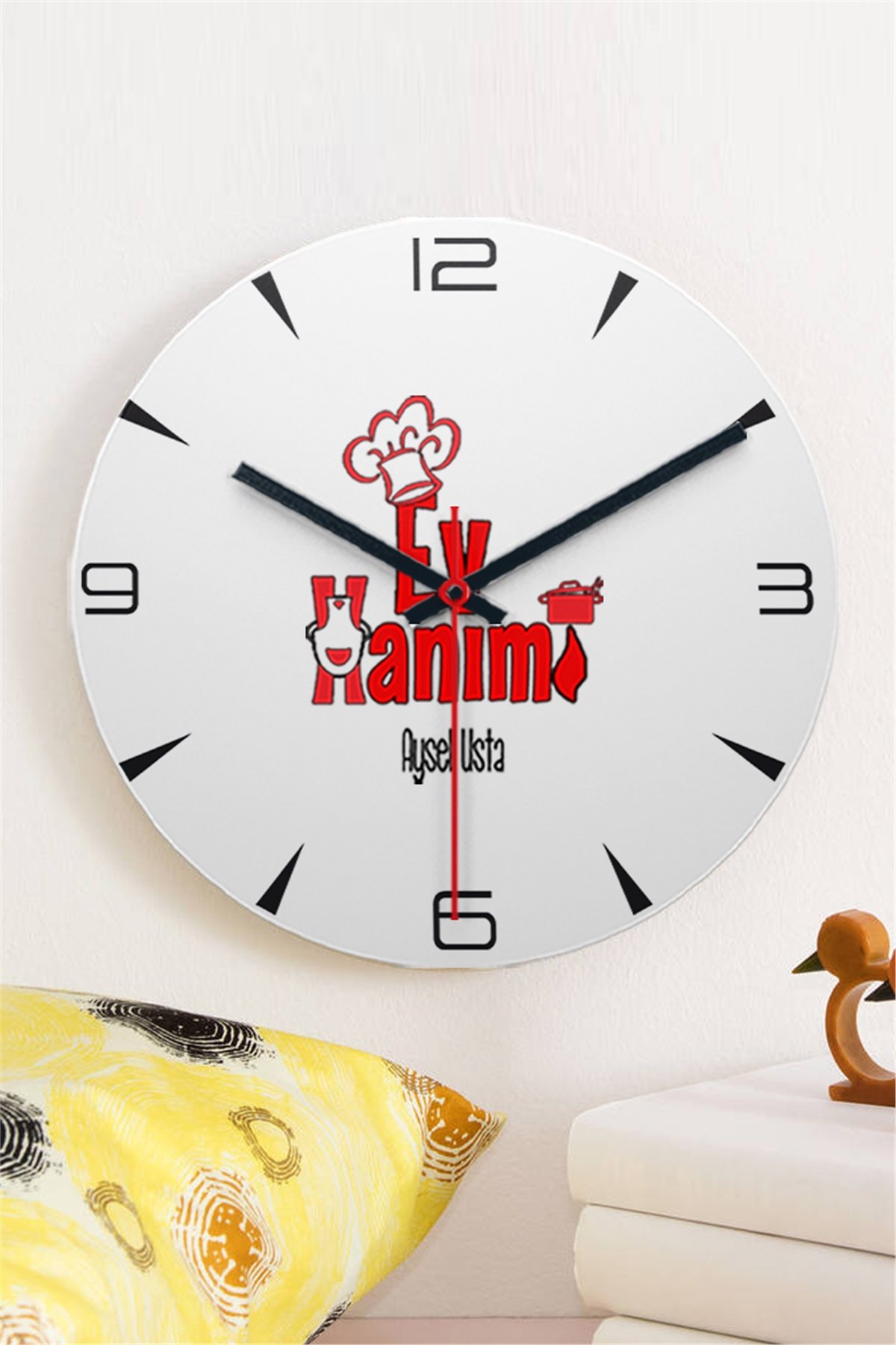 Ev Hanımı Ahşap Duvar Saati