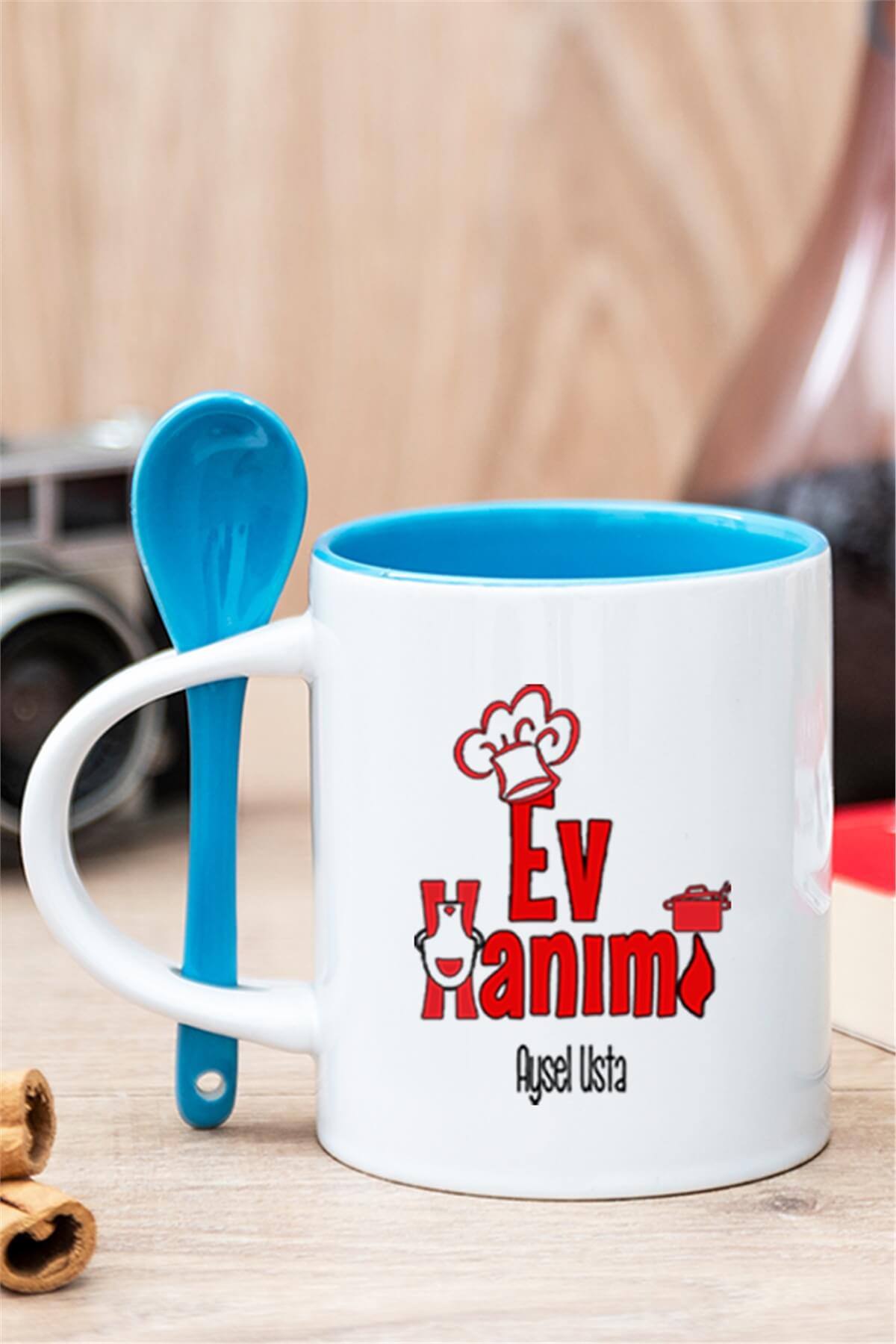 Ev Hanımı Kaşıklı Kupa Bardak