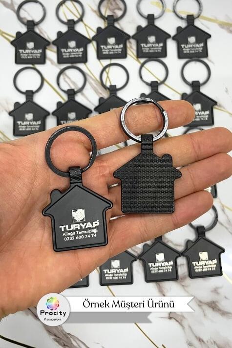 Ev Tasarım Siyah Metal Anahtarlık 0365-PETK