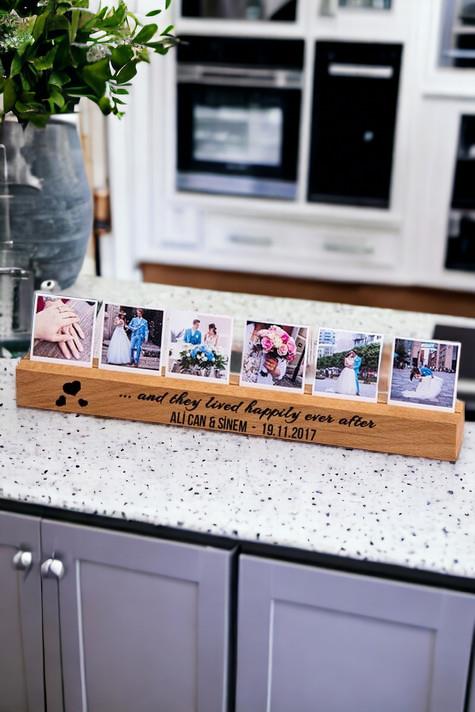 Evlilik Hatırası Fotoğraflı Ahşap Stand