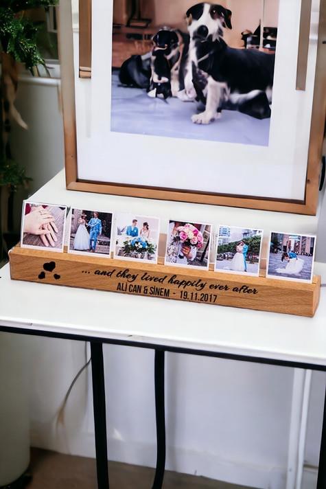 Evlilik Hatırası Fotoğraflı Ahşap Stand