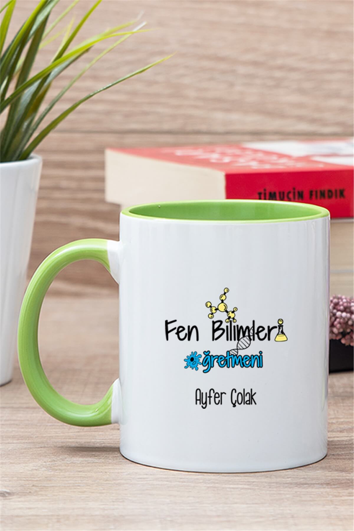 Fen Bilimleri Öğretmeni İçi Renkli Kupa Bardak