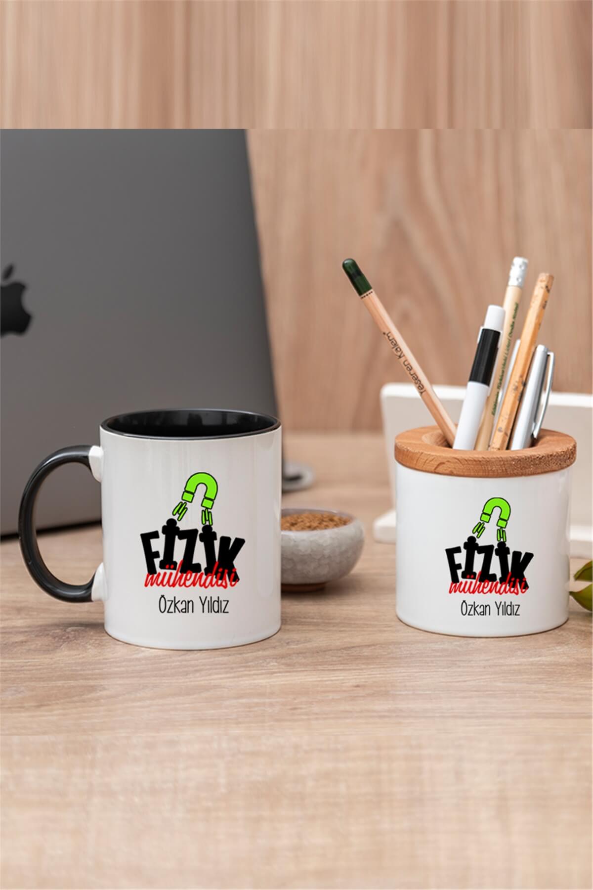 Fizik Mühendisi Renkli Kupa Bardak ve Kalemlik