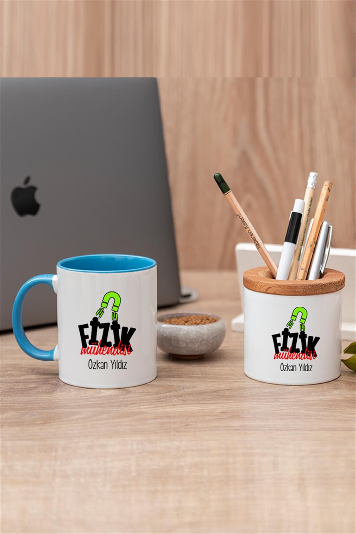 Fizik Mühendisi Renkli Kupa Bardak ve Kalemlik