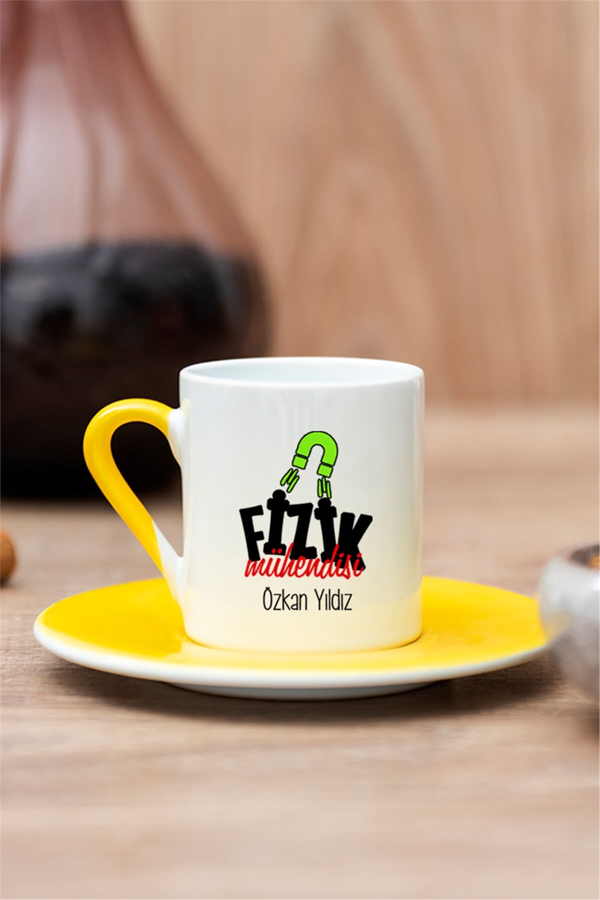 Fizik Mühendisi Renkli Türk Kahvesi Fincanı
