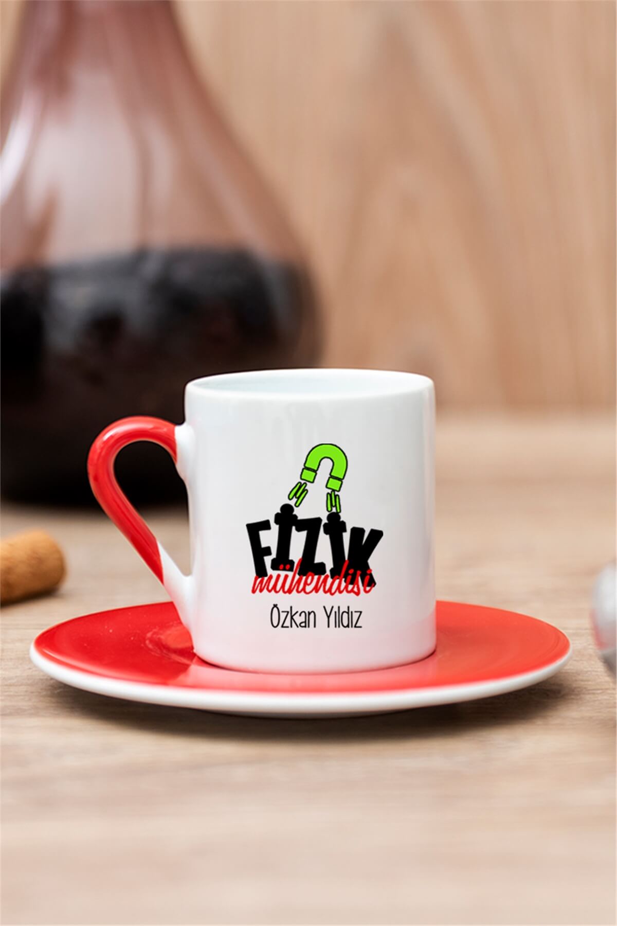 Fizik Mühendisi Renkli Türk Kahvesi Fincanı